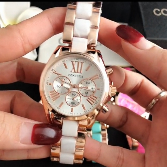 NWOT Contena Womens Wrist Watch, Rose Gold & White - Picture 4 of 5